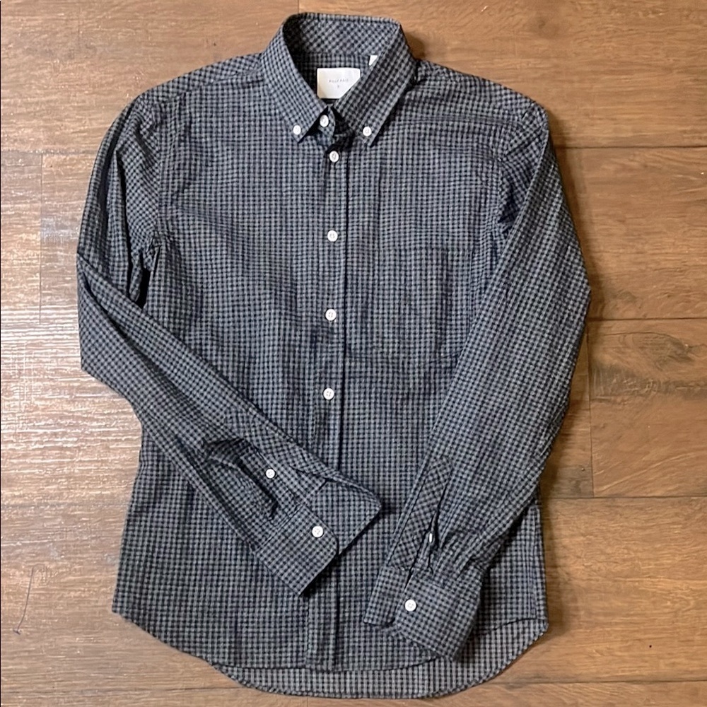 Billy Reid Plaid Check Hutcheson Sport Shirt, made of 100% size S